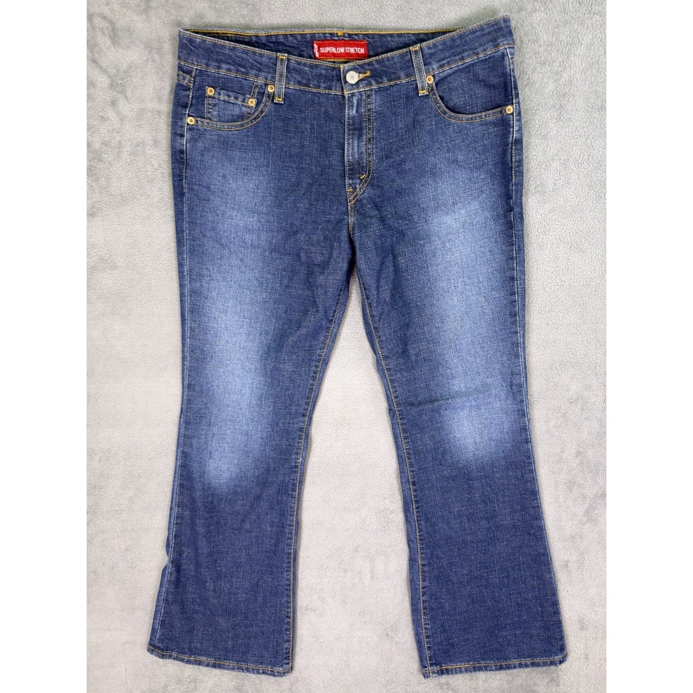 Vintage Levis 518 Jeans Womens 13 Blue Bootcut Superlow Medium Wash Denim